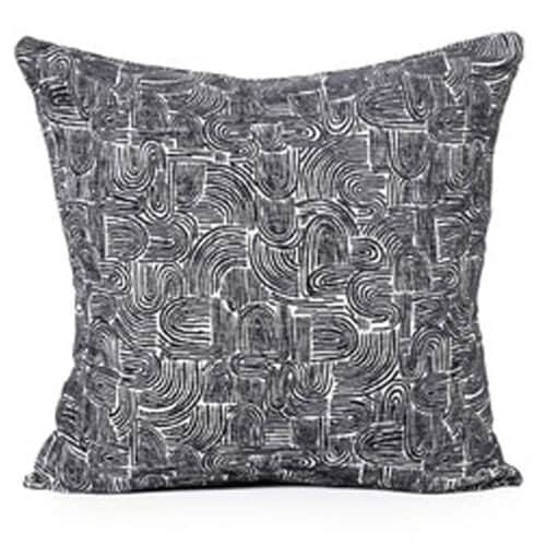 charcoal swirl square cushion