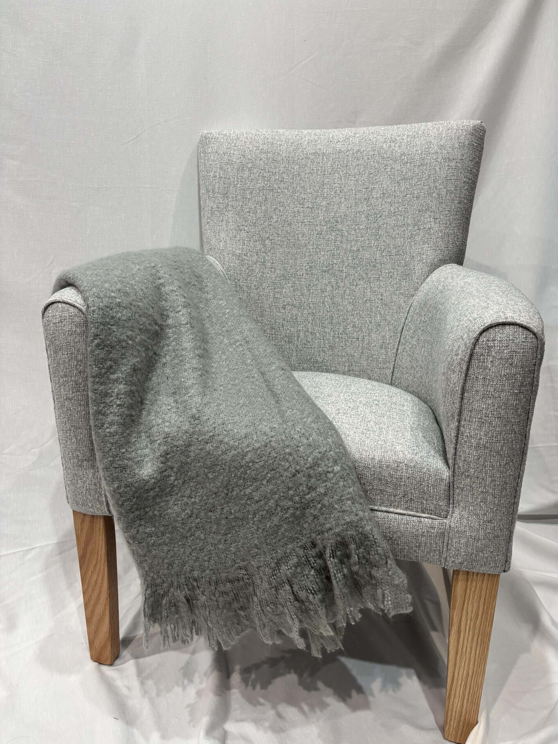 Grey Textured Fringe Throw - Image 2