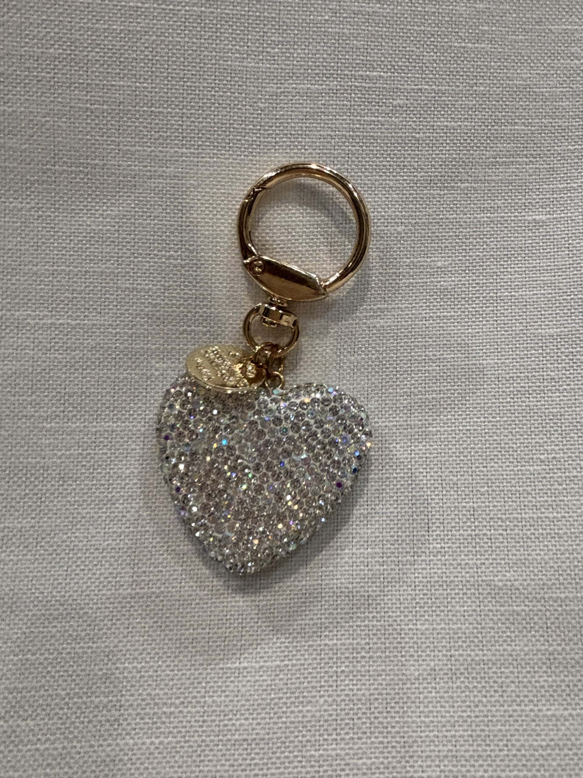 Glitter Heart Keyring Silver - Image 2