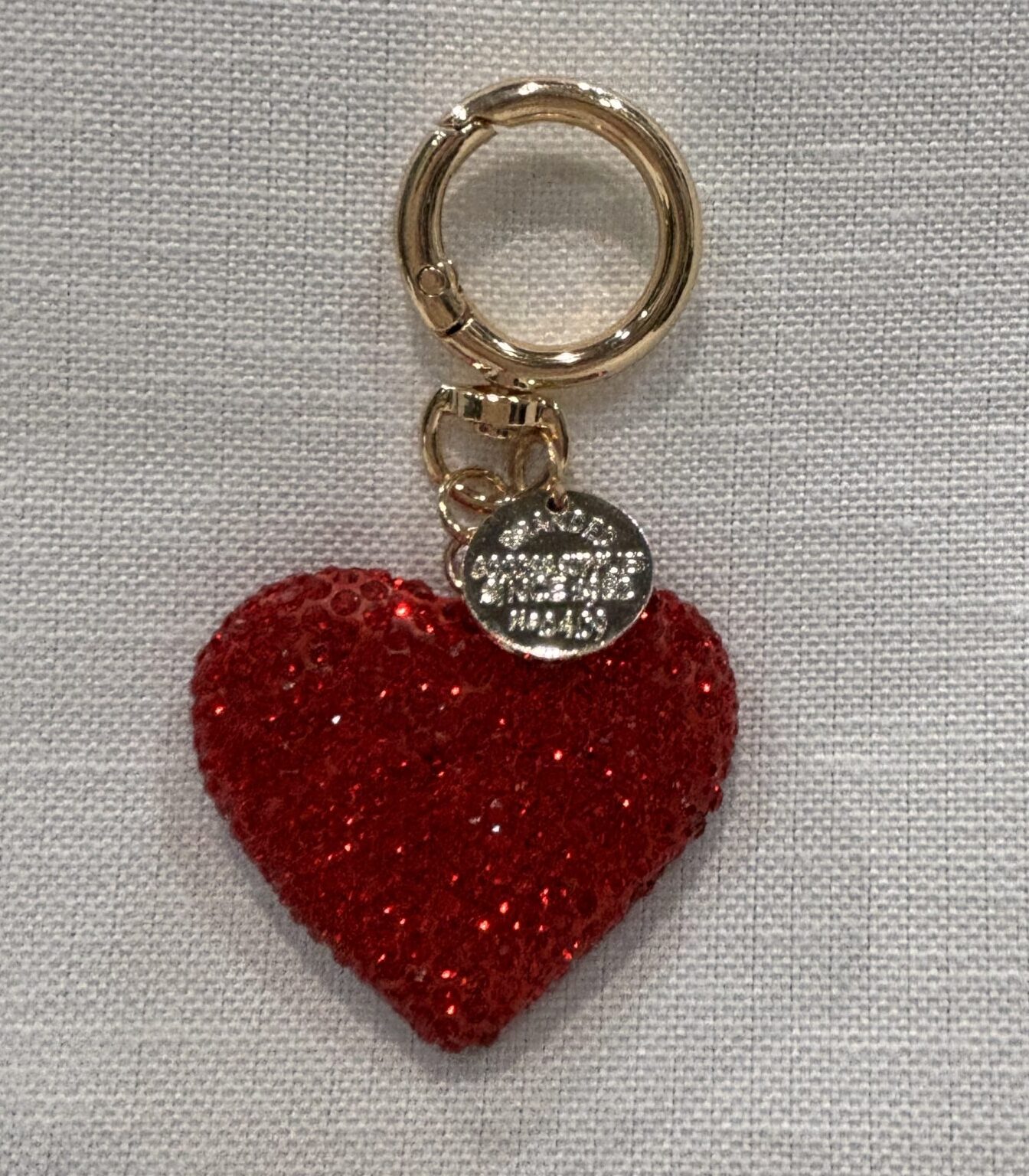 Glitter Heart Keyring Red - Image 2