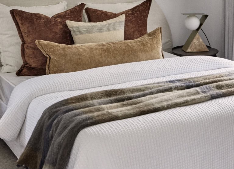 Chocolate and Charcoal Patterned Wool Blend Throw - Image 2