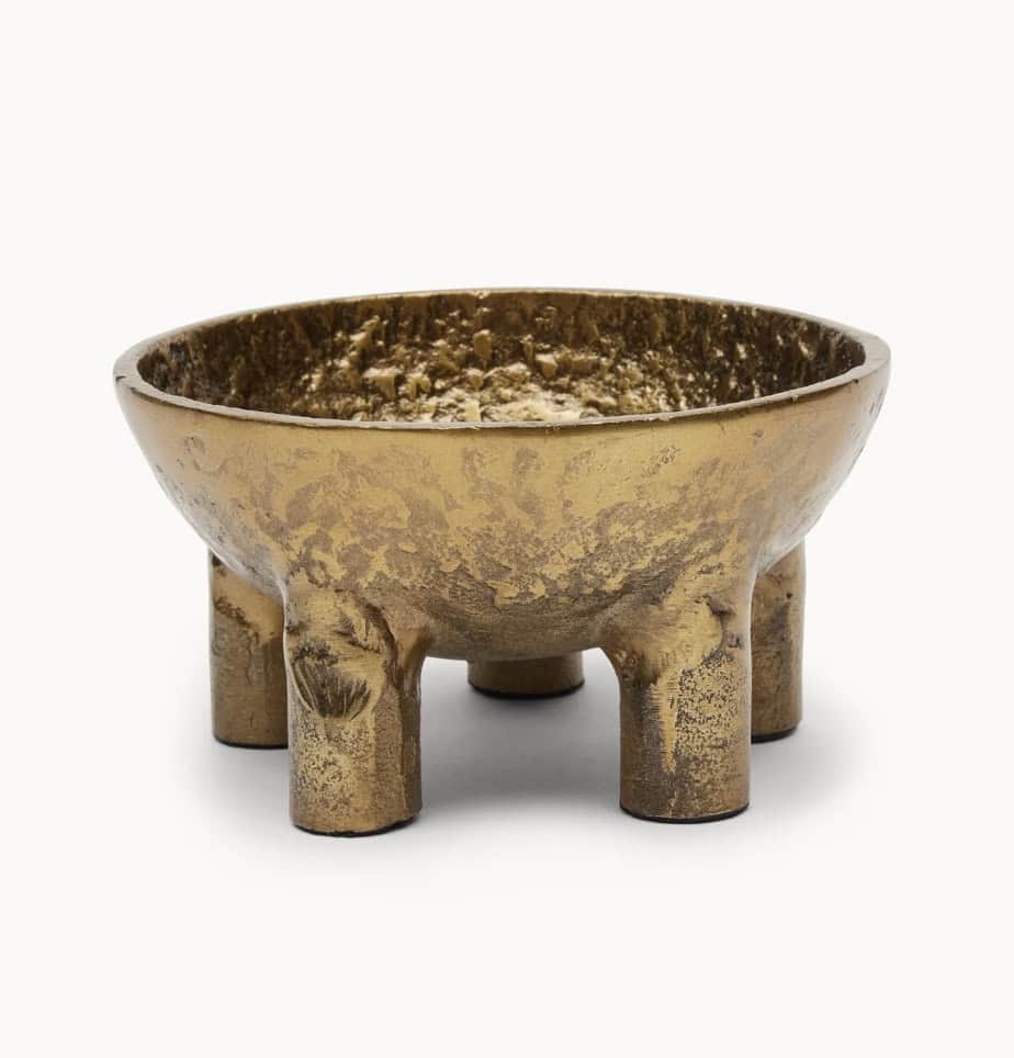 Antique Brass Footed Bowl Small - Image 2