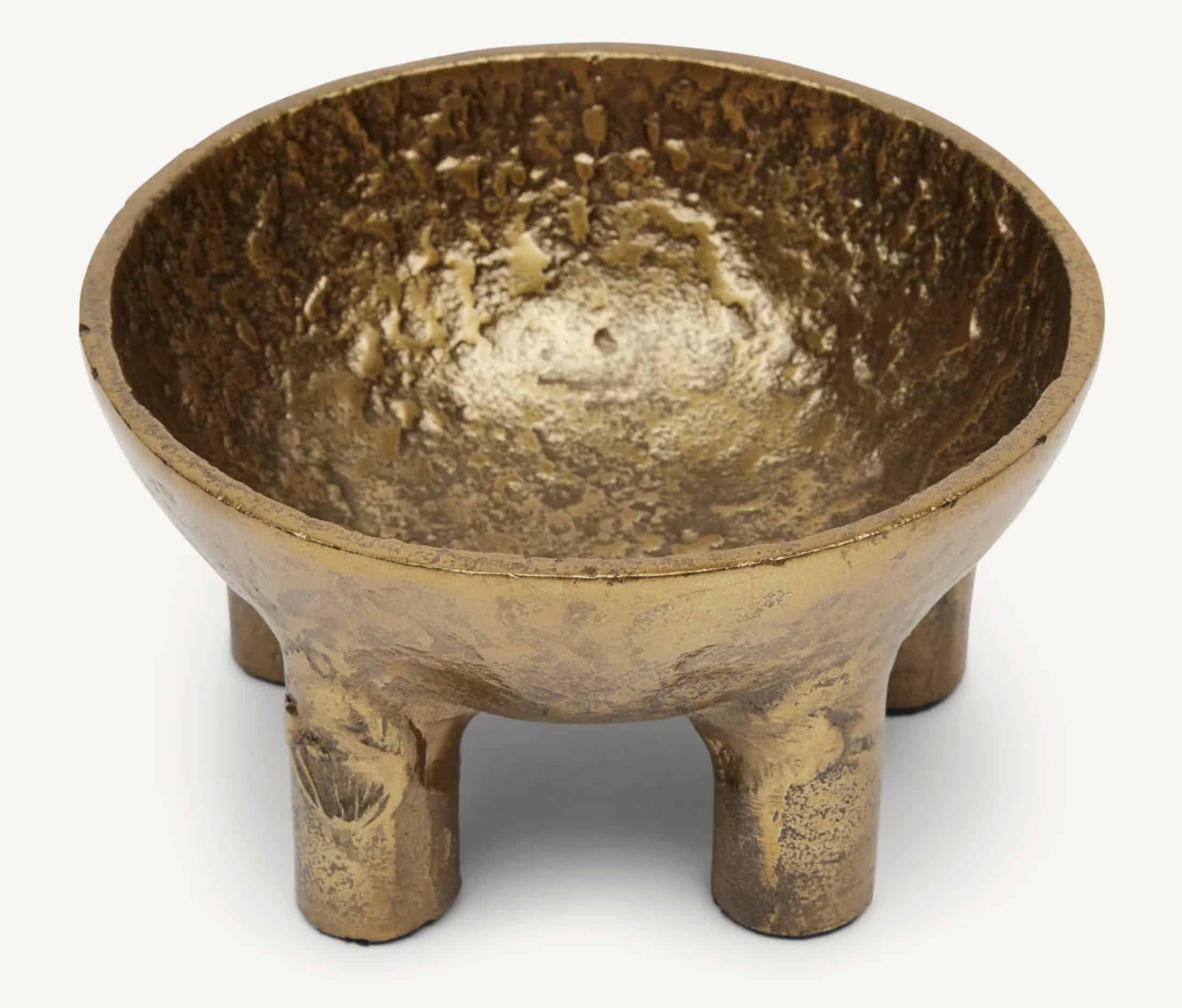 Antique Brass Footed Bowl Small