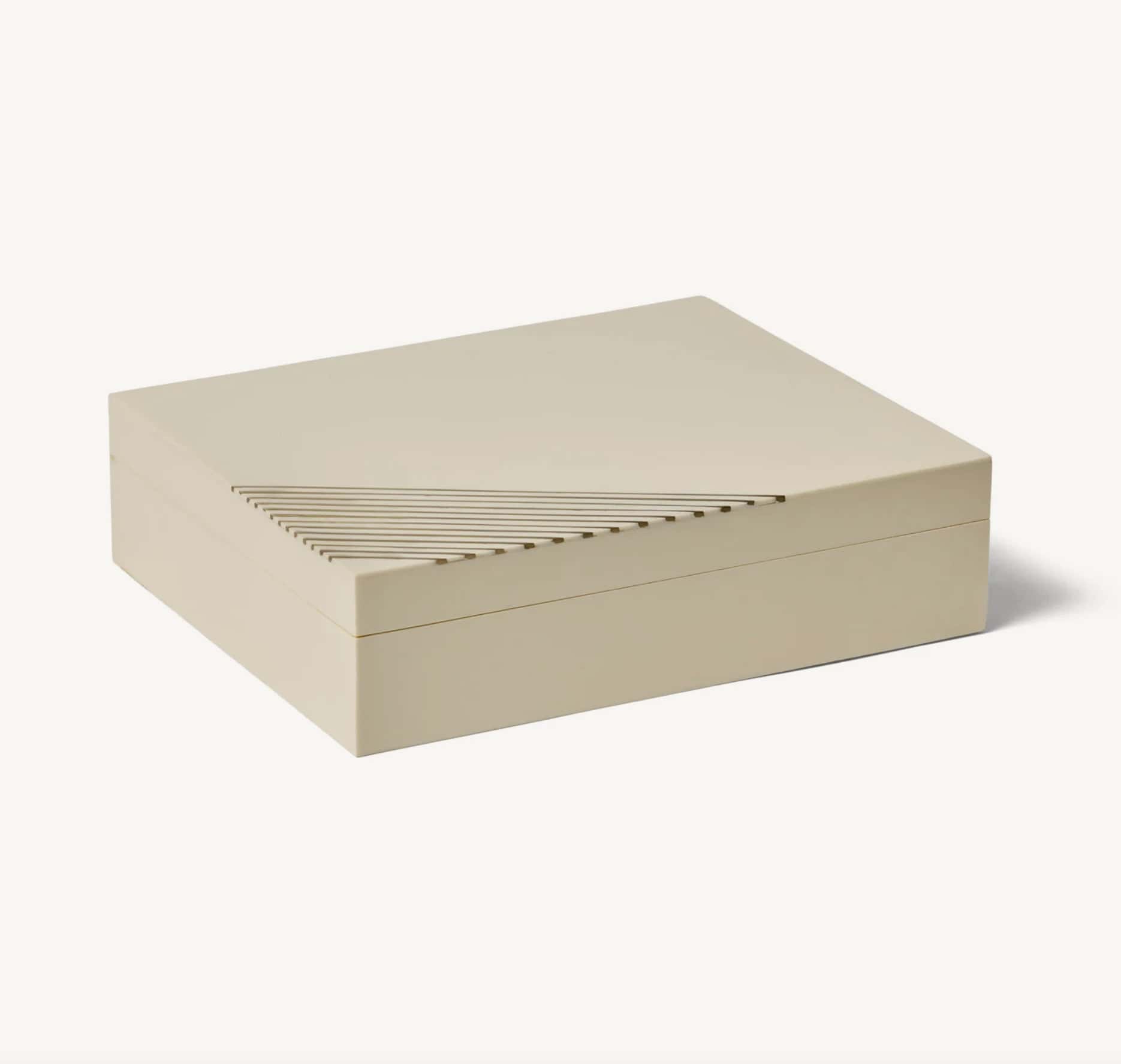 Cream & Brass Rectangle Box