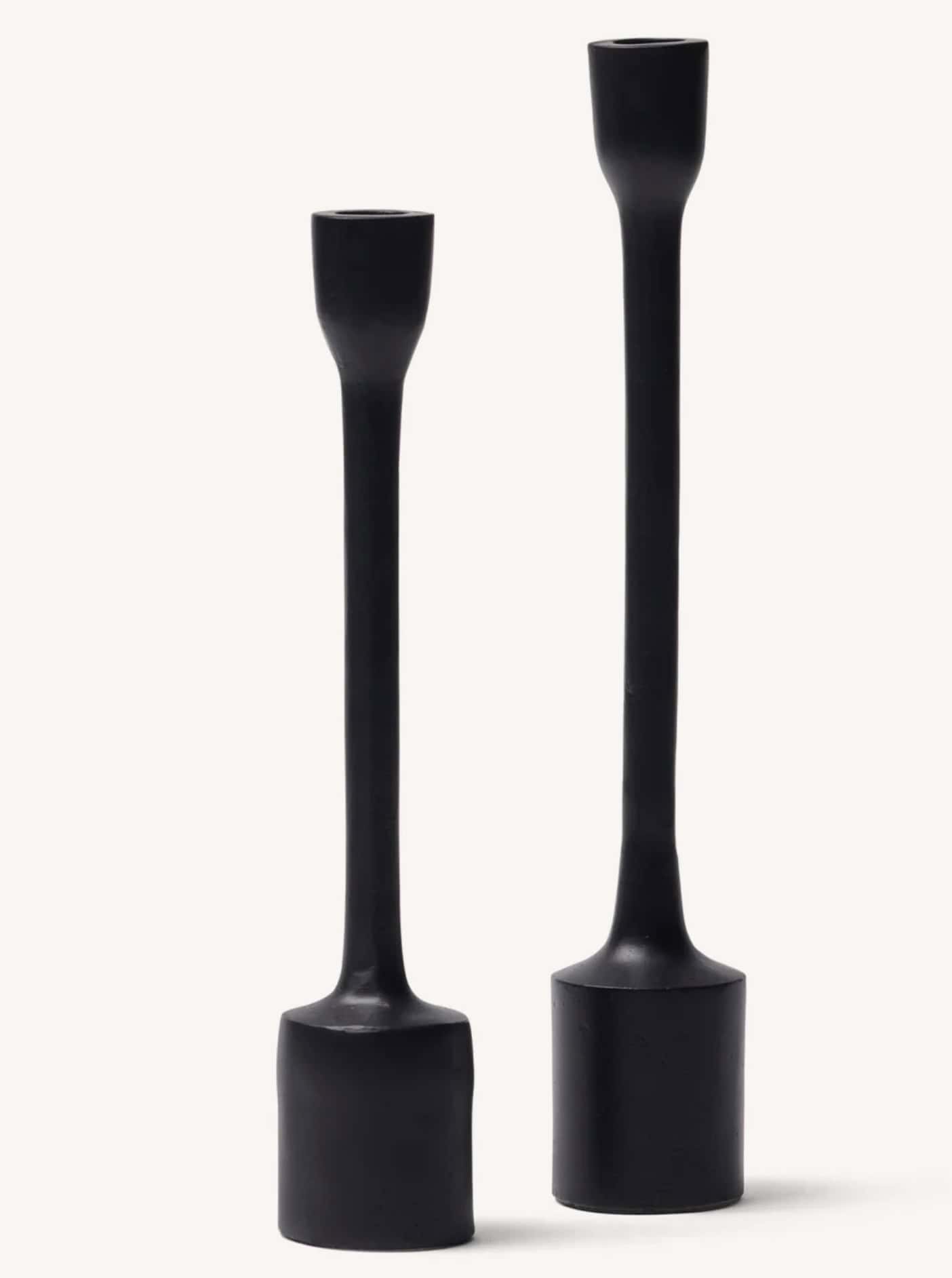 Black Candleholder Set