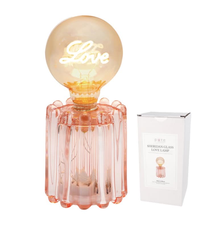 Glass LED Love Lamp Pink - Image 2