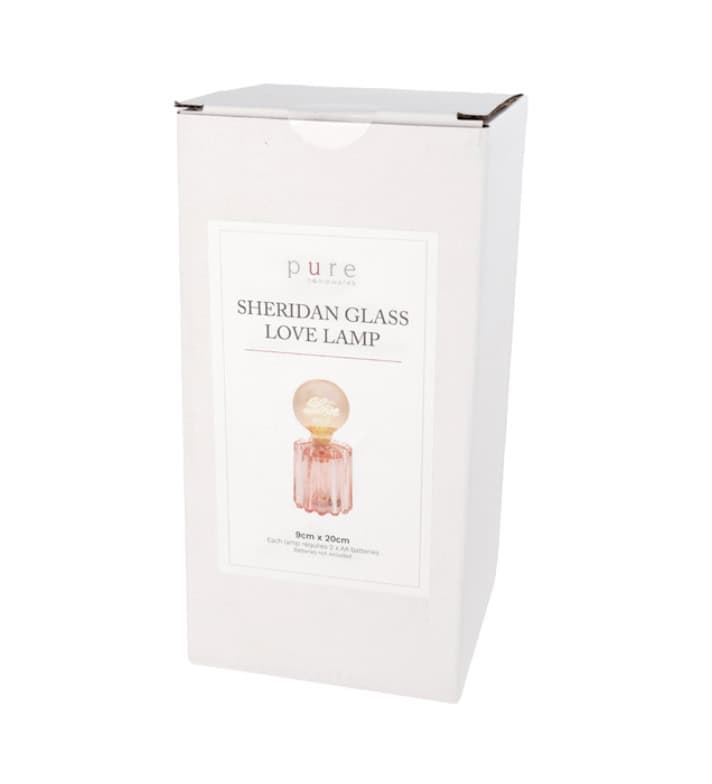 Glass LED Love Lamp Pink - Image 3