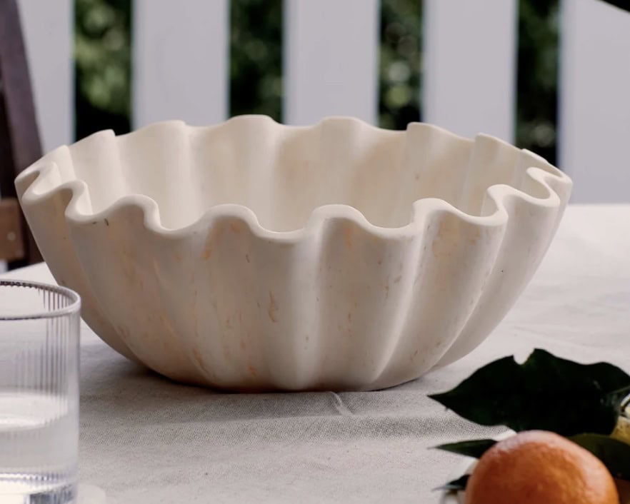 Cream Resin Ripple Bowl - Image 2