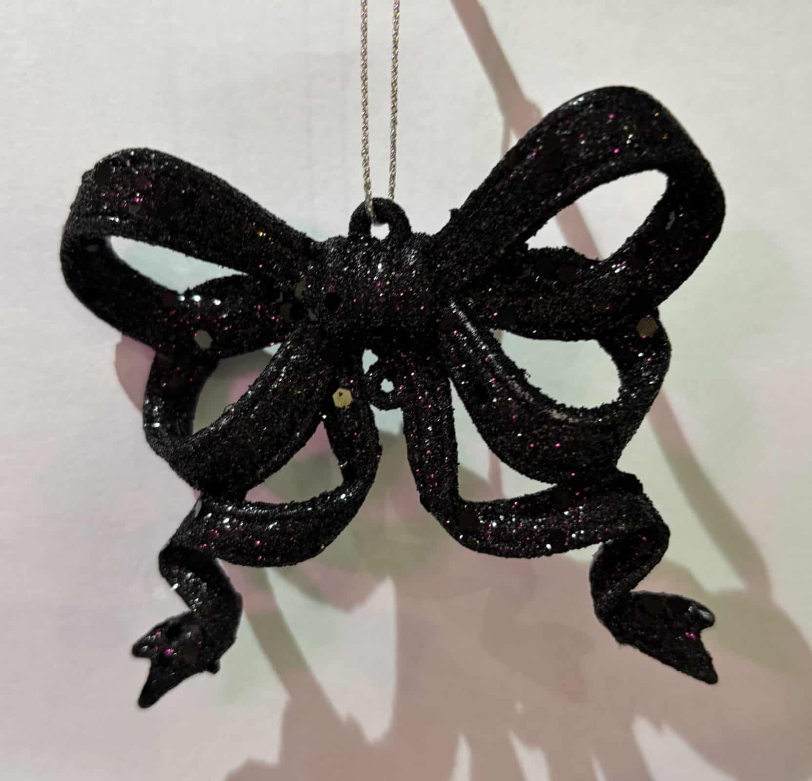 Black Glitter Bow Small