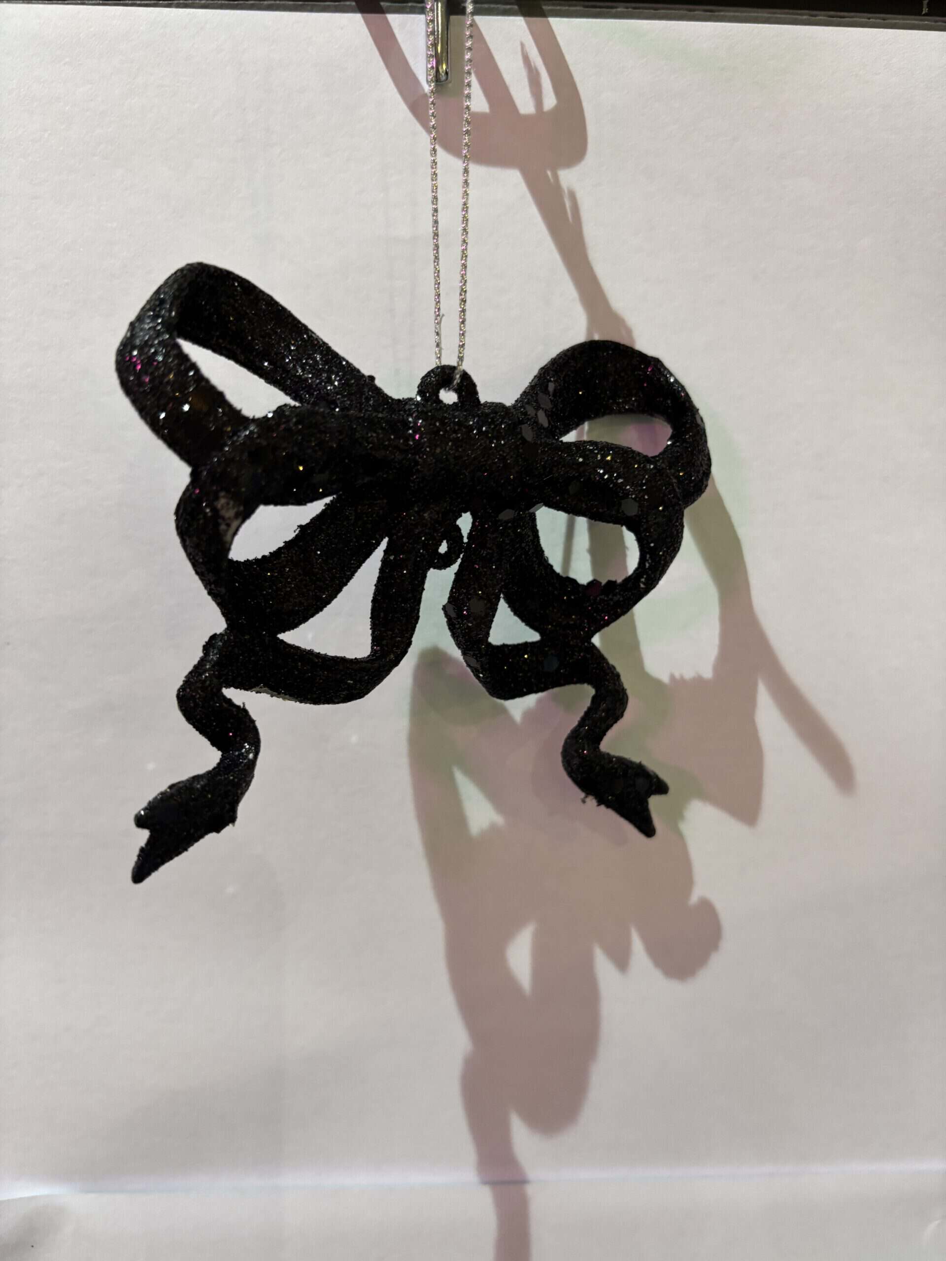 Black Glitter Bow Small - Image 2