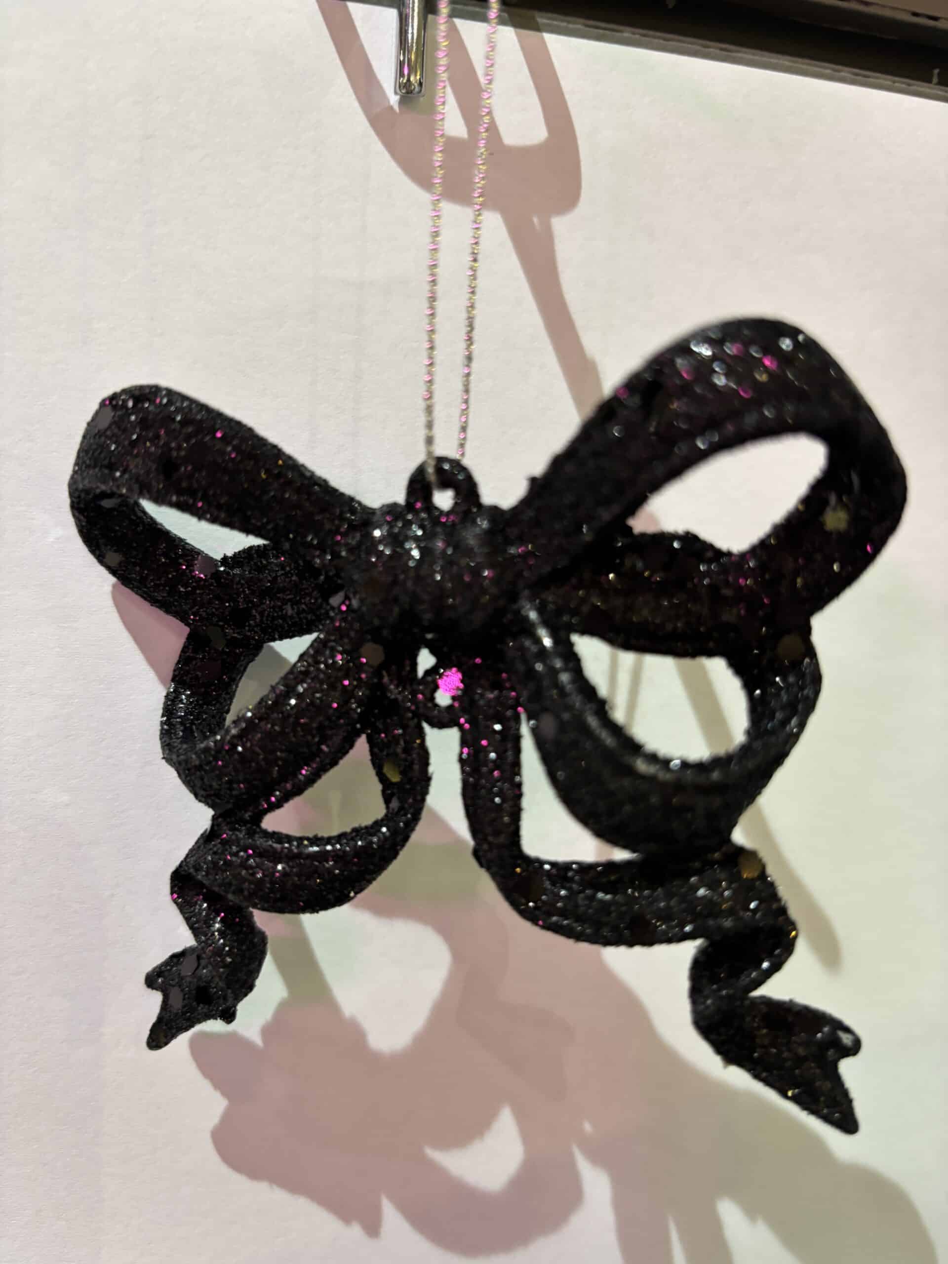 Black Glitter Bow Small - Image 3