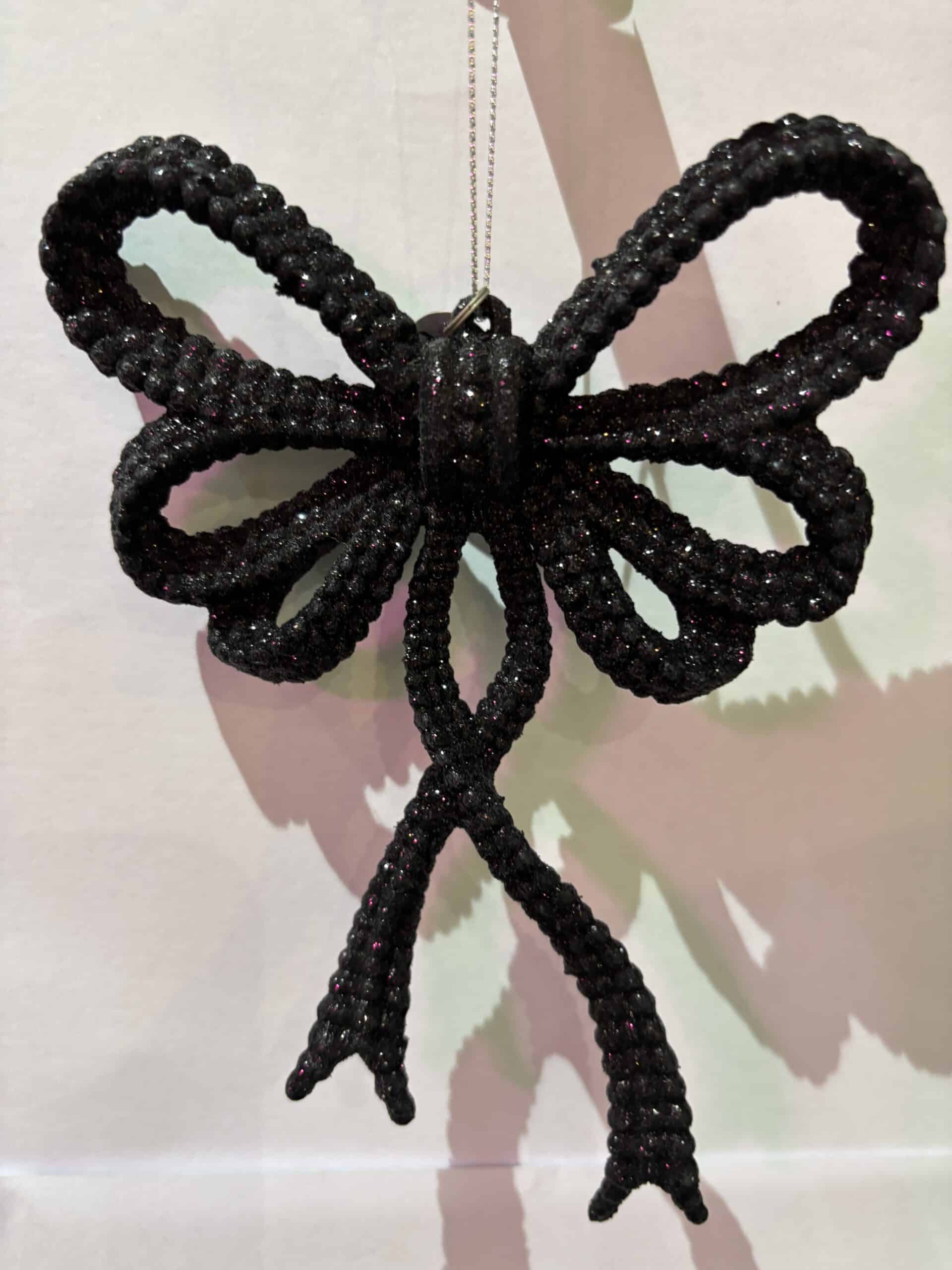 Black Glitter Bow Small - Image 4