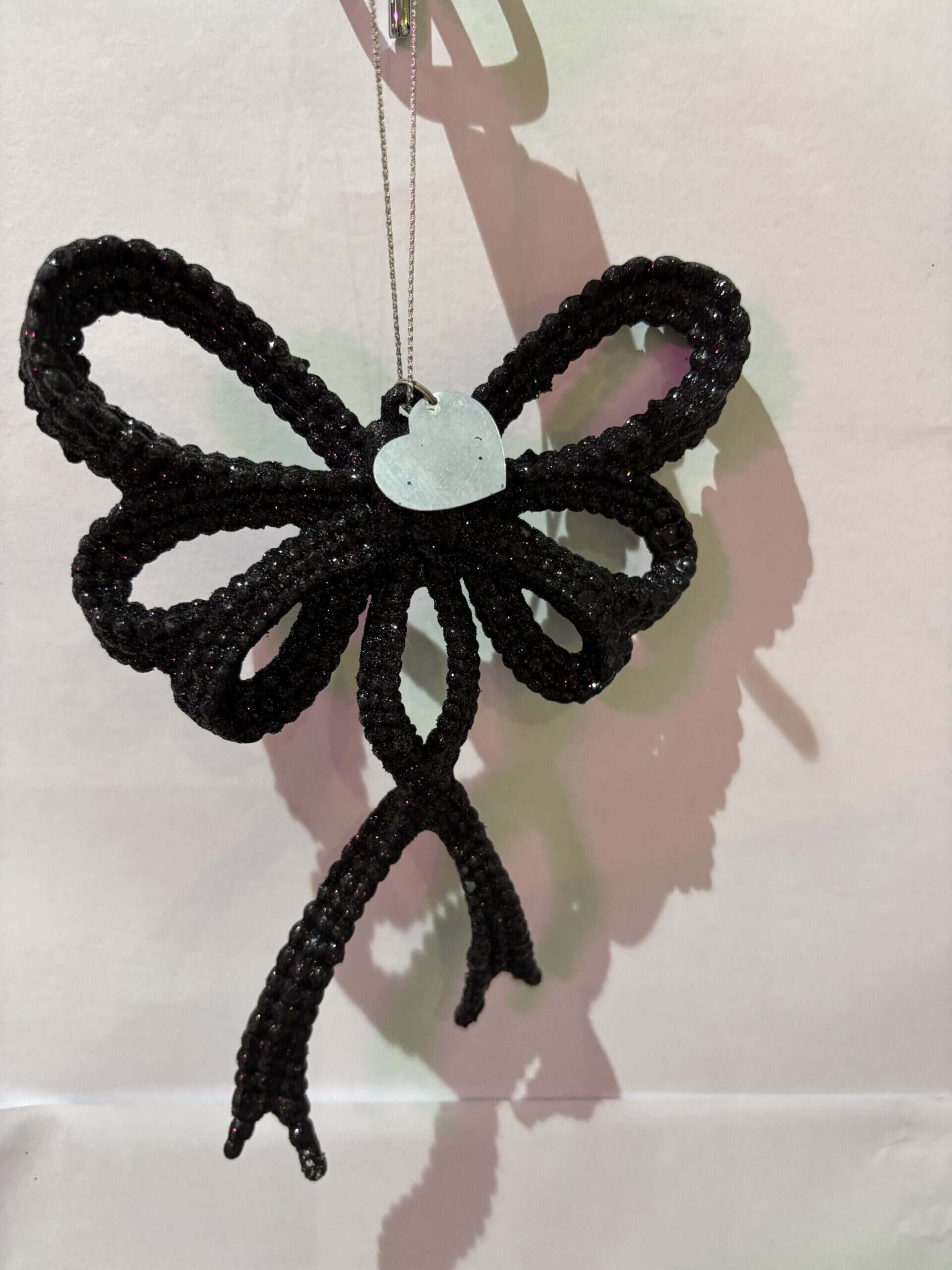 Black Glitter Bow Large - Image 2
