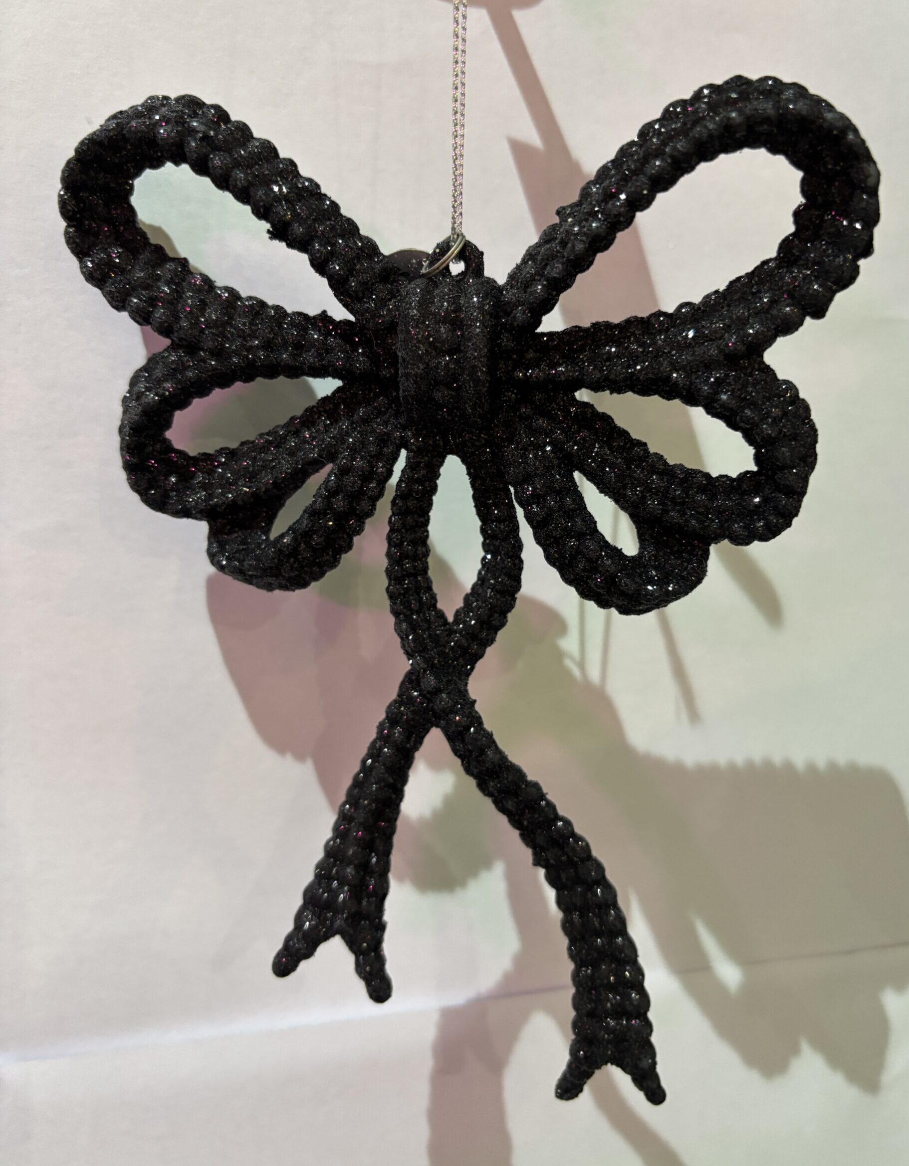Black Glitter Bow Large