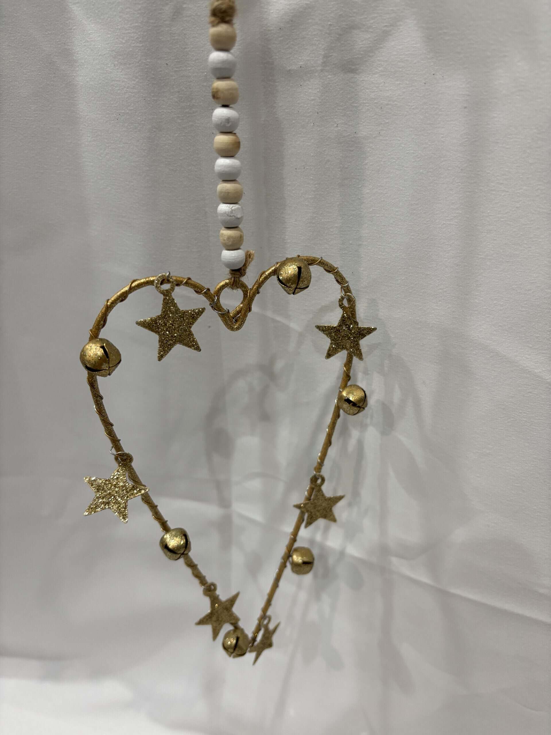 Heart and Stars Gold Hanging Decoration - Image 2